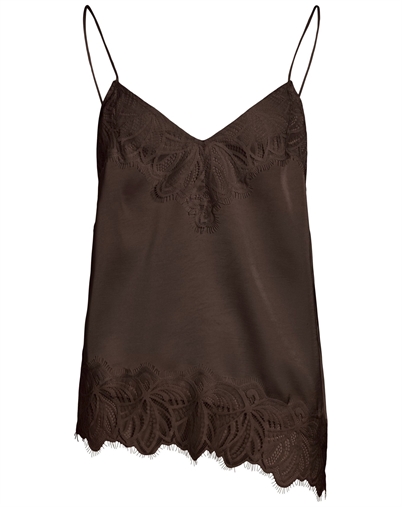 Vila - VILea Strap Lace Tunic Top - Coffee Bean